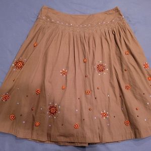 Odille Anthropologie Embellished Cotton Skirt - like new condition.  VINTAGE.